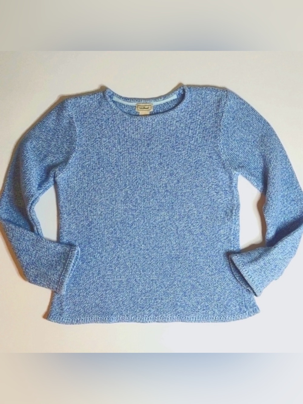 L.L. Bean Heathered Blue Crew Neck Sweater
